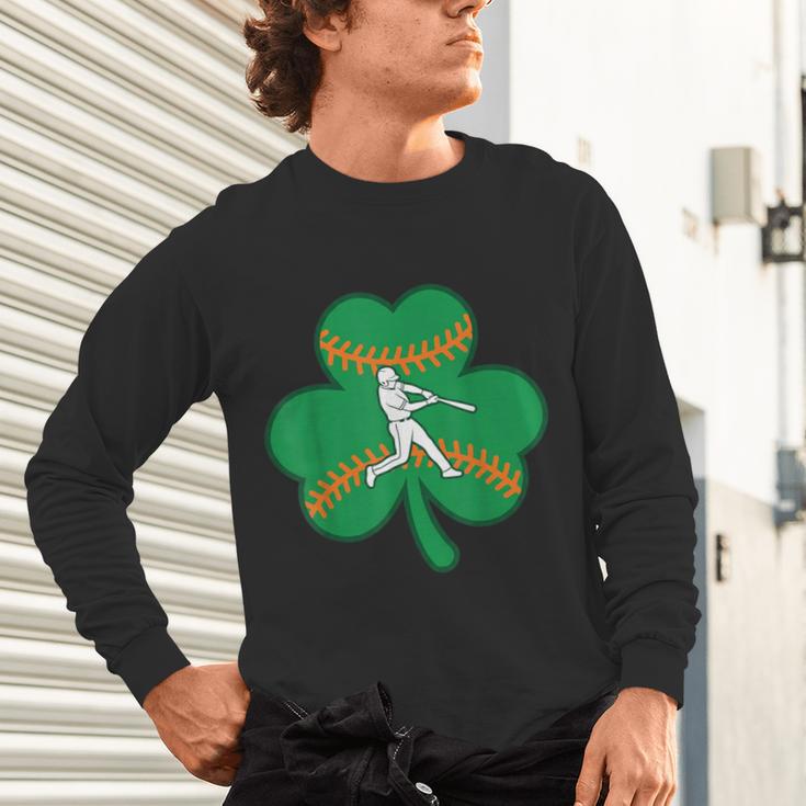 Retro Shamrock Baseball St Patricks Day Men Women Boys Girls Unisex Long Sleeve T-Shirt