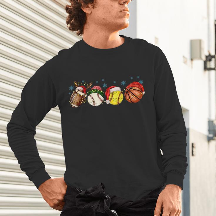Santa Sports Boys Xmas Baseball Football Softball Basketball Unisex Long Sleeve T-Shirt Santa Sports Boys Xmas Baseball Football Softball Basketball Unisex Long Sleeve T-Shirt