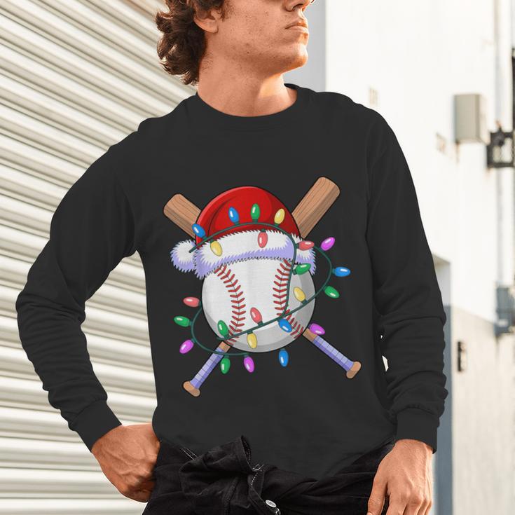 Santa Sports Christmas Baseball Player Unisex Long Sleeve T-Shirt