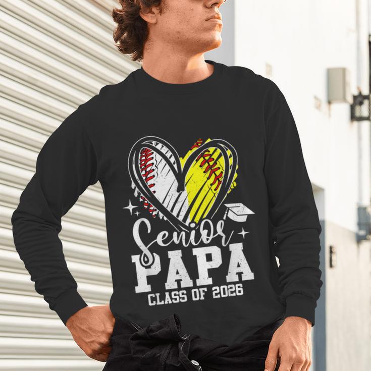 Senior Papa Class Of 2026 Baseball Softball Graduation Heart Unisex Long Sleeve T-Shirt Senior Papa Class Of 2026 Baseball Softball Graduation Heart Unisex Long Sleeve T-Shirt