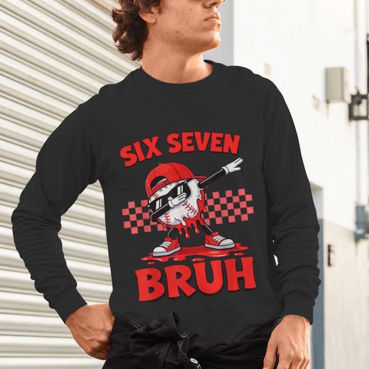 Six Seven 67 Bruh Baseball Valentine’s Day Teens Boys Kids Unisex Long Sleeve T-Shirt Six Seven 67 Bruh Baseball Valentine’s Day Teens Boys Kids Unisex Long Sleeve T-Shirt
