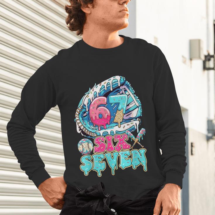 Six Seven 67 Ice Cream Drip Baseball For Boy Kids Youth Unisex Long Sleeve T-Shirt Six Seven 67 Ice Cream Drip Baseball For Boy Kids Youth Unisex Long Sleeve T-Shirt