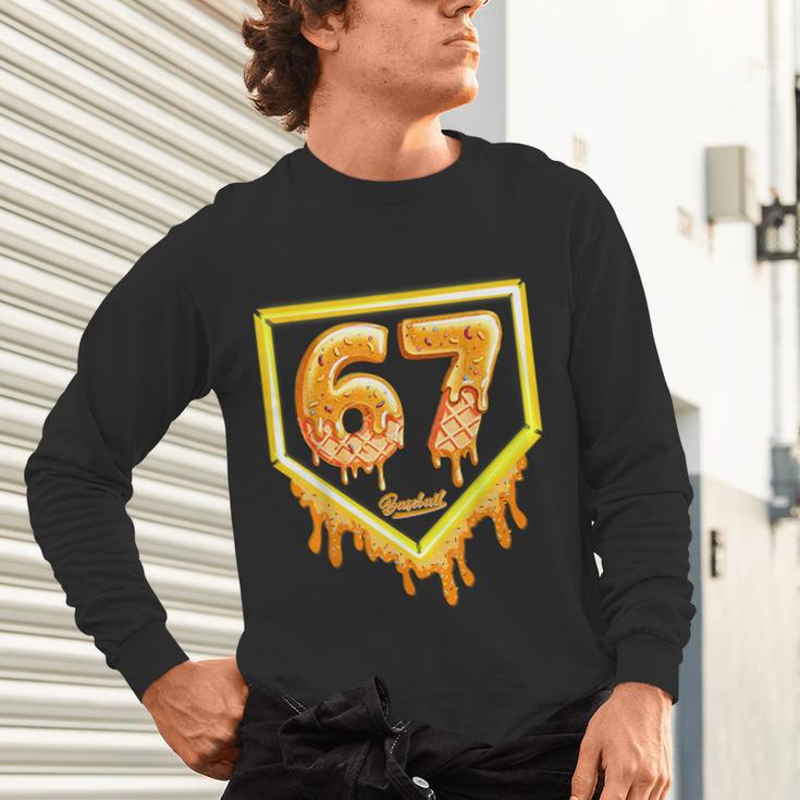 Six Seven 67 Meme Gen Alpha Slang Baseball 101 Unisex Long Sleeve T-Shirt