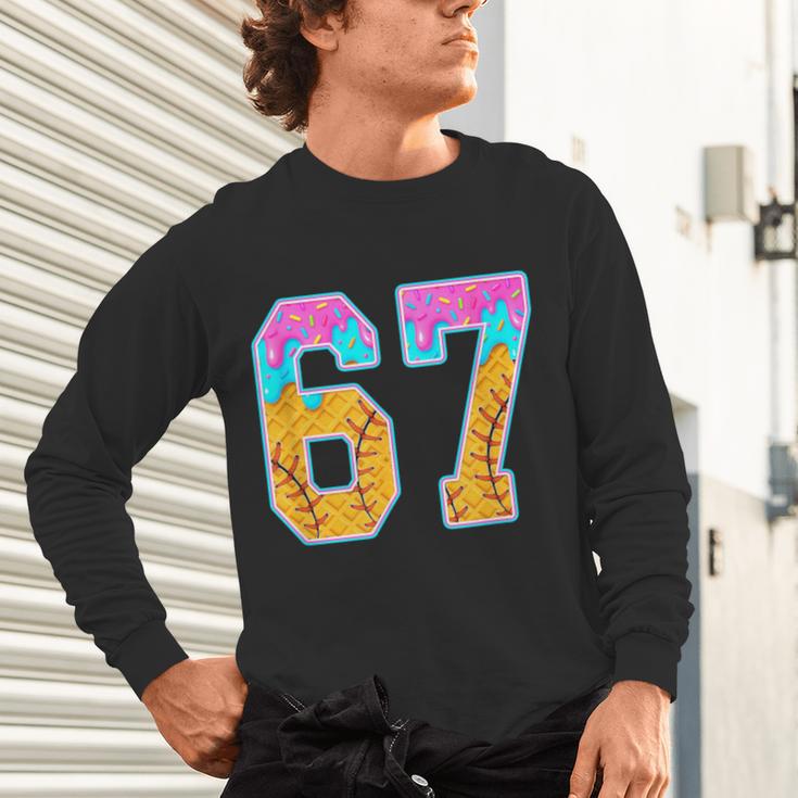 Six Seven Baseball Drip Unisex Long Sleeve T-Shirt