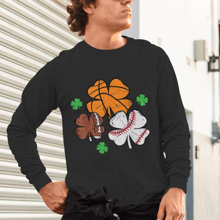 St Patricks Day Shamrock Basketball Baseball Men Boys Kids Unisex Long Sleeve T-Shirt