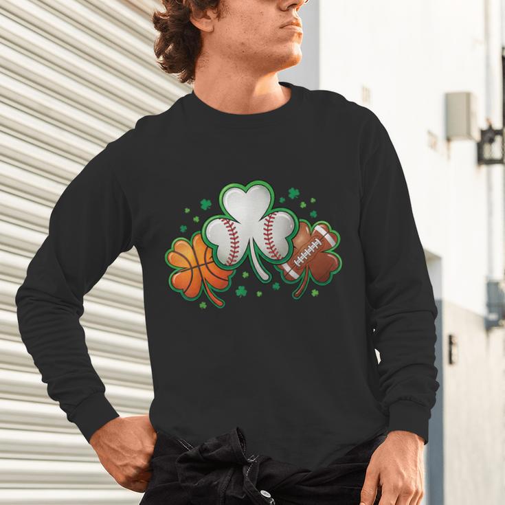 St Patricks Day Shamrock Sports Baseball Basketball Football Unisex Long Sleeve T-Shirt