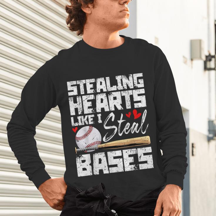 Stealing Hearts Like I Steal Bases Baseball Valentines Unisex Long Sleeve T-Shirt Stealing Hearts Like I Steal Bases Baseball Valentines Unisex Long Sleeve T-Shirt