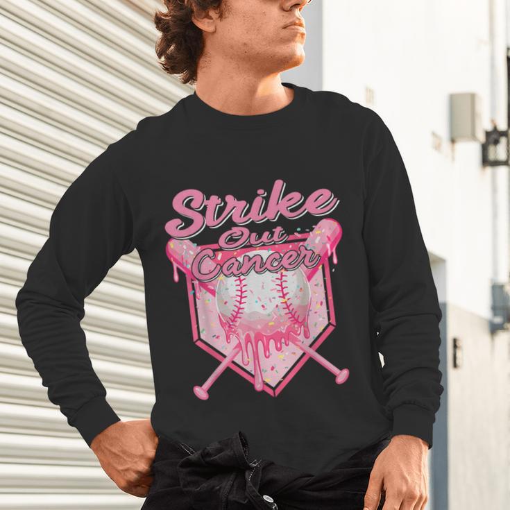 Strike Out Breast Cancer Baseball Drip For Boys Youth Unisex Long Sleeve T-Shirt Strike Out Breast Cancer Baseball Drip For Boys Youth Unisex Long Sleeve T-Shirt