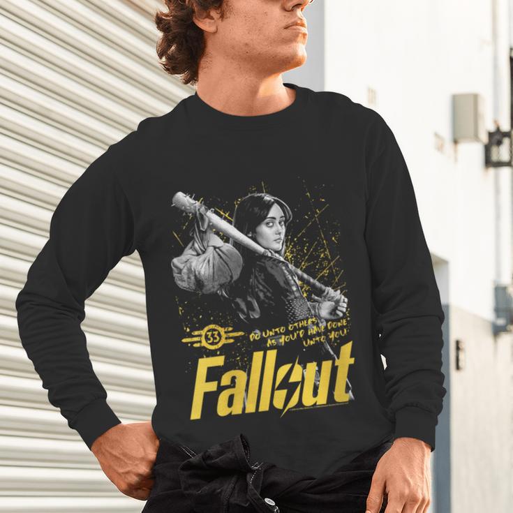 Women's Fallout TV Series Lucy Do Unto Others Baseball Bat Gamer Unisex Long Sleeve T-Shirt Women's Fallout TV Series Lucy Do Unto Others Baseball Bat Gamer Unisex Long Sleeve T-Shirt