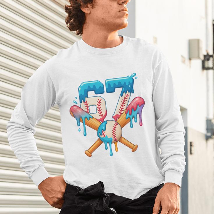 67 Baseball Life Style 101 Apparel Youth Drip Baseball Boys Unisex Long Sleeve T-Shirt 67 Baseball Life Style 101 Apparel Youth Drip Baseball Boys Unisex Long Sleeve T-Shirt