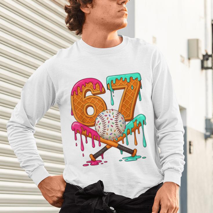 67 Ice Cream Drip Baseball Number 67 Player 67th Birthday Unisex Long Sleeve T-Shirt 67 Ice Cream Drip Baseball Number 67 Player 67th Birthday Unisex Long Sleeve T-Shirt