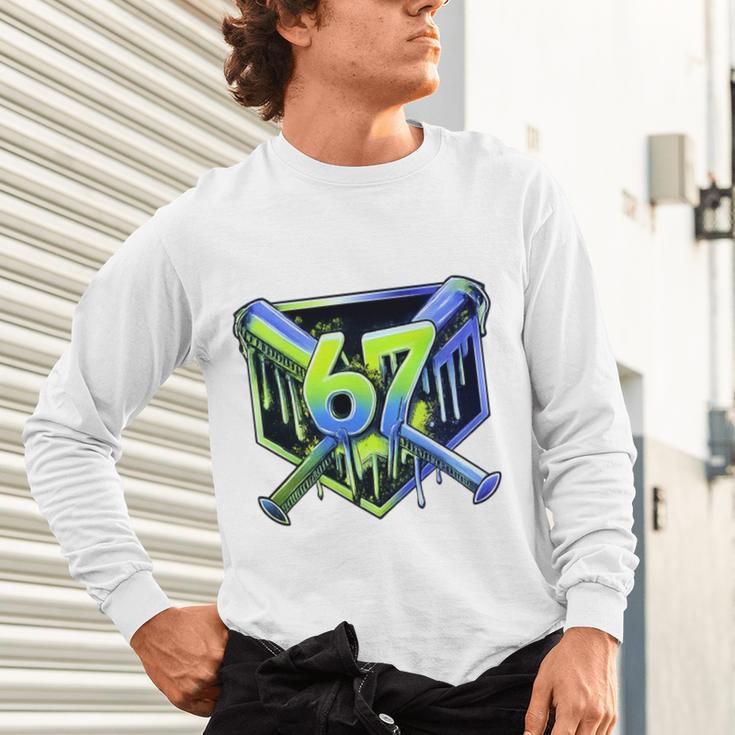 Awesome 67 Baseball Drip Effect Baseball 6-7 Meme Graphic Premium Tri-Blend Unisex Long Sleeve T-Shirt Awesome 67 Baseball Drip Effect Baseball 6-7 Meme Graphic Premium Tri-Blend Unisex Long Sleeve T-Shirt