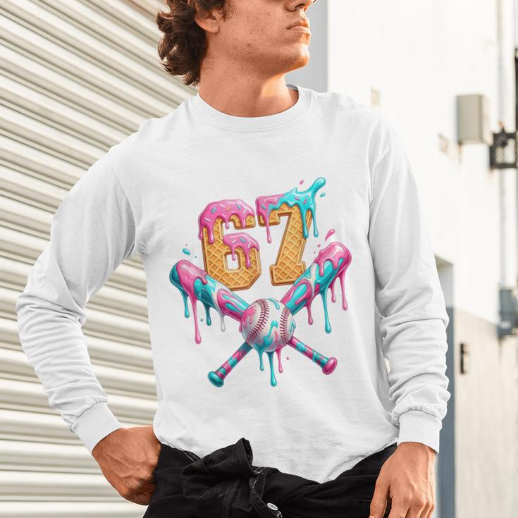 Baseball Drip 67 Six Seven Number 67 Player 67th Birthday Unisex Long Sleeve T-Shirt