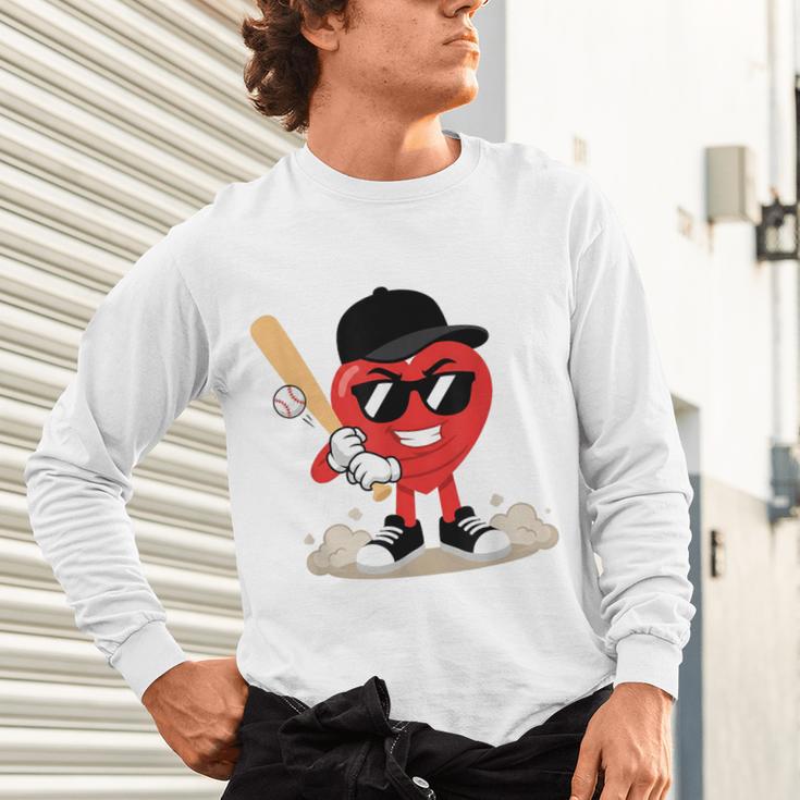 Heart Playing Baseball Valentine Baseball Unisex Long Sleeve T-Shirt Heart Playing Baseball Valentine Baseball Unisex Long Sleeve T-Shirt