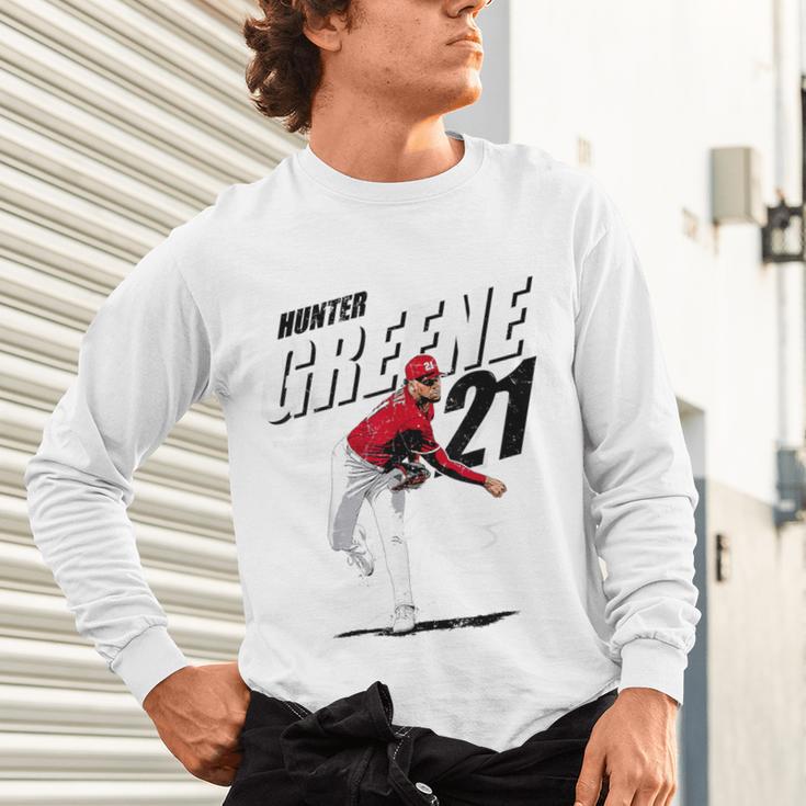 Hunter Greene Cincinnati MLB Baseball Players MLBHGR204M Unisex Long Sleeve T-Shirt Hunter Greene Cincinnati MLB Baseball Players MLBHGR204M Unisex Long Sleeve T-Shirt