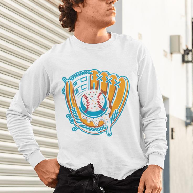 Ice Cream Baseball Mitt Drippy Scoop Baseball Sports Unisex Long Sleeve T-Shirt Ice Cream Baseball Mitt Drippy Scoop Baseball Sports Unisex Long Sleeve T-Shirt