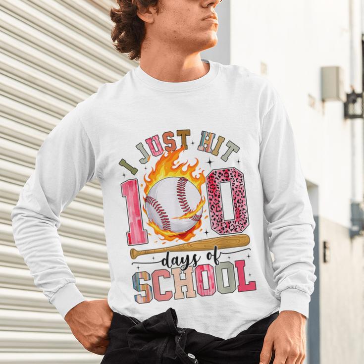 I Just Hit 100 Days Of School Baseball Lovers Fans Boys Kids Unisex Long Sleeve T-Shirt I Just Hit 100 Days Of School Baseball Lovers Fans Boys Kids Unisex Long Sleeve T-Shirt