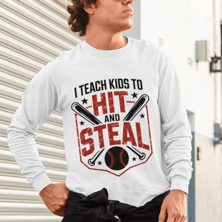 I Teach Kids To Hit And Steal Baseball Softball Coach Premium Tri-Blend Unisex Long Sleeve T-Shirt I Teach Kids To Hit And Steal Baseball Softball Coach Premium Tri-Blend Unisex Long Sleeve T-Shirt