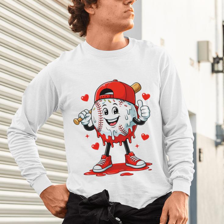 Valentine Baseball Heart Sports Men Boys Kid Unisex Long Sleeve T-Shirt Valentine Baseball Heart Sports Men Boys Kid Unisex Long Sleeve T-Shirt