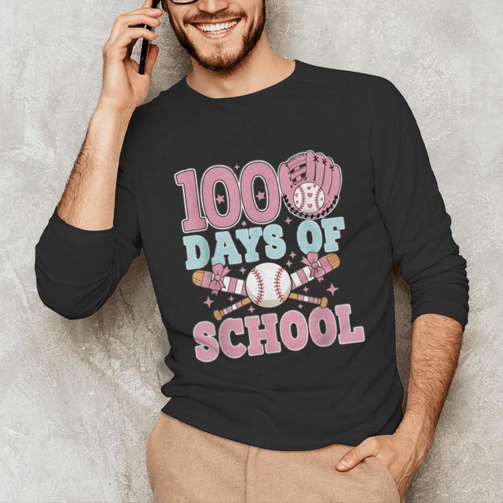 100 Days Of School Baseball 100th Day Of School Girls Unisex Long Sleeve T-Shirt 100 Days Of School Baseball 100th Day Of School Girls Unisex Long Sleeve T-Shirt