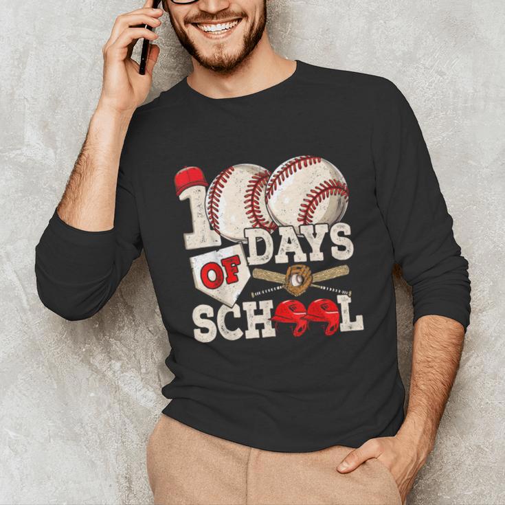 100 Days Of School Baseball 100th Day Of School Kids Teacher Unisex Long Sleeve T-Shirt