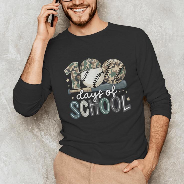 100 Days Of School Baseball Camo Camo Cap Boy School Unisex Long Sleeve T-Shirt 100 Days Of School Baseball Camo Camo Cap Boy School Unisex Long Sleeve T-Shirt
