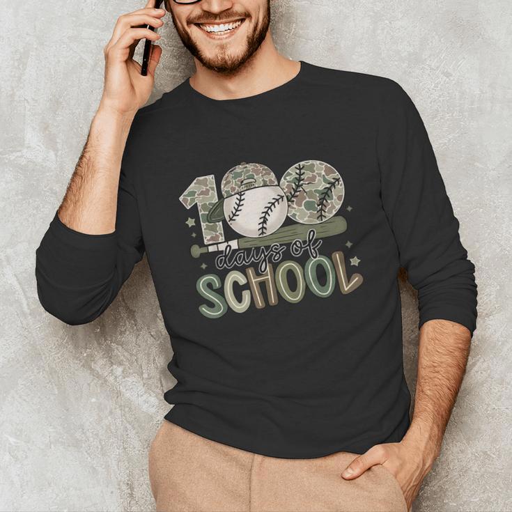 100 Days Of School Baseball Camo Celebration Unisex Long Sleeve T-Shirt 100 Days Of School Baseball Camo Celebration Unisex Long Sleeve T-Shirt
