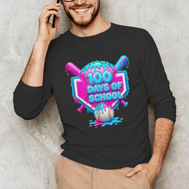 100 Days Of School Baseball Drip 100 Days For Boys And Kids Unisex Long Sleeve T-Shirt 100 Days Of School Baseball Drip 100 Days For Boys And Kids Unisex Long Sleeve T-Shirt