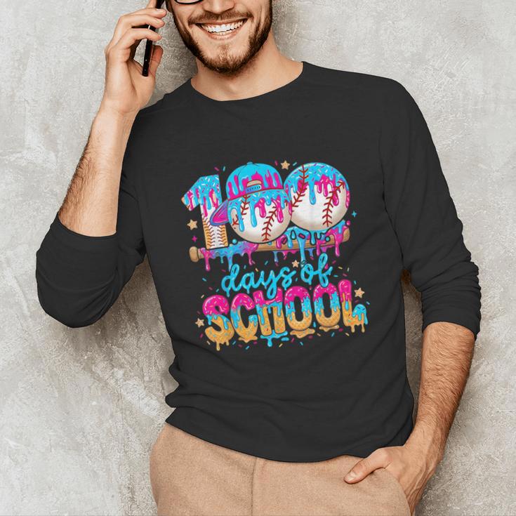 100 Days Of School Baseball Ice Cream For Boy Girl Kids Unisex Long Sleeve T-Shirt