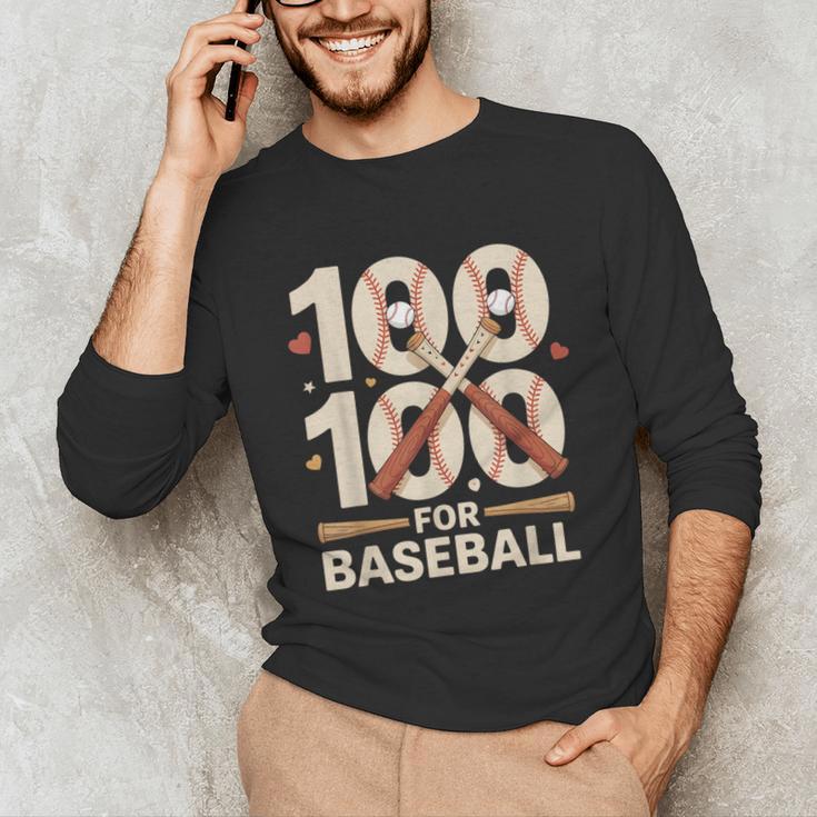 100 Days Of School Baseball Love Valentine’s Day Men Women Unisex Long Sleeve T-Shirt