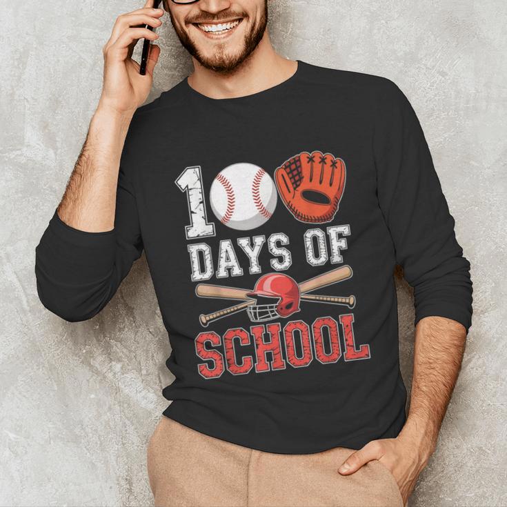 100 Days Of School Baseball Player Teacher Student Unisex Long Sleeve T-Shirt