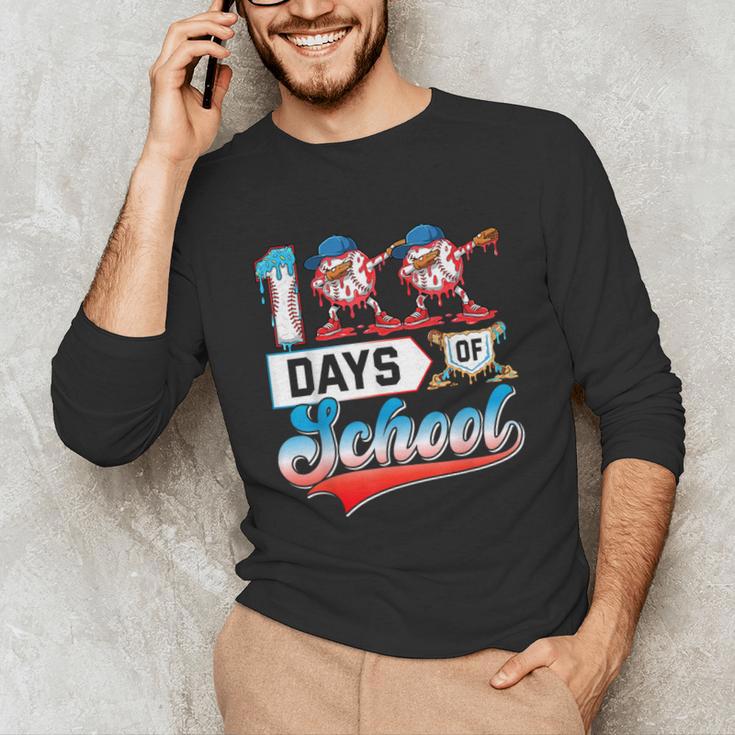 100 Days Of School Boys Baseball Drip 100th Day Dabbing Ball Unisex Long Sleeve T-Shirt 100 Days Of School Boys Baseball Drip 100th Day Dabbing Ball Unisex Long Sleeve T-Shirt