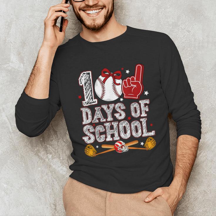 100 Days Of School Cute Bow Baseball Boy Girl Teacher Unisex Long Sleeve T-Shirt 100 Days Of School Cute Bow Baseball Boy Girl Teacher Unisex Long Sleeve T-Shirt