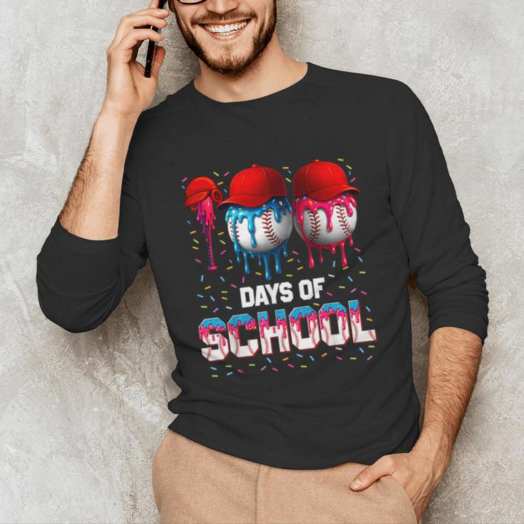 100 Days Of School Dripping Baseball 100th Day Teacher Boy Unisex Long Sleeve T-Shirt 100 Days Of School Dripping Baseball 100th Day Teacher Boy Unisex Long Sleeve T-Shirt