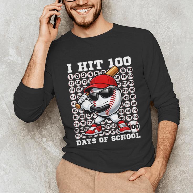 100 Days Of School Retro Baseball Sport For Boys Teachers Unisex Long Sleeve T-Shirt