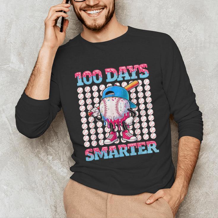 100 Days Smarter Baseball Drip Boys 100 Days Of School Kids Unisex Long Sleeve T-Shirt 100 Days Smarter Baseball Drip Boys 100 Days Of School Kids Unisex Long Sleeve T-Shirt