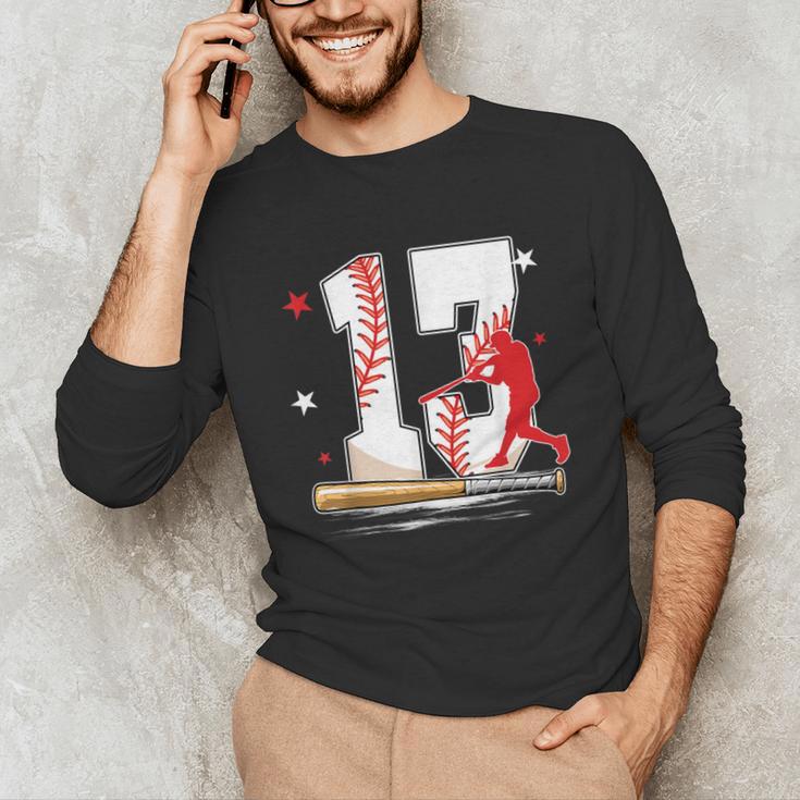 13 Years Old Baseball Birthday Boy 13th Bday Party Unisex Long Sleeve T-Shirt
