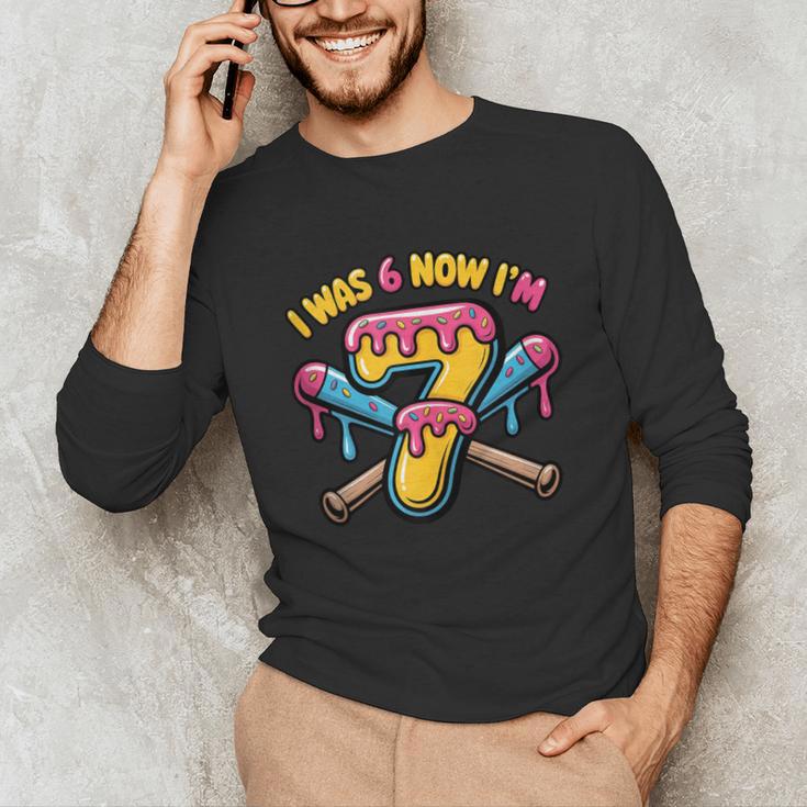I Was 6 Now I'm 7 Dripping Ice Cream Baseball 67 Drip Unisex Long Sleeve T-Shirt I Was 6 Now I'm 7 Dripping Ice Cream Baseball 67 Drip Unisex Long Sleeve T-Shirt