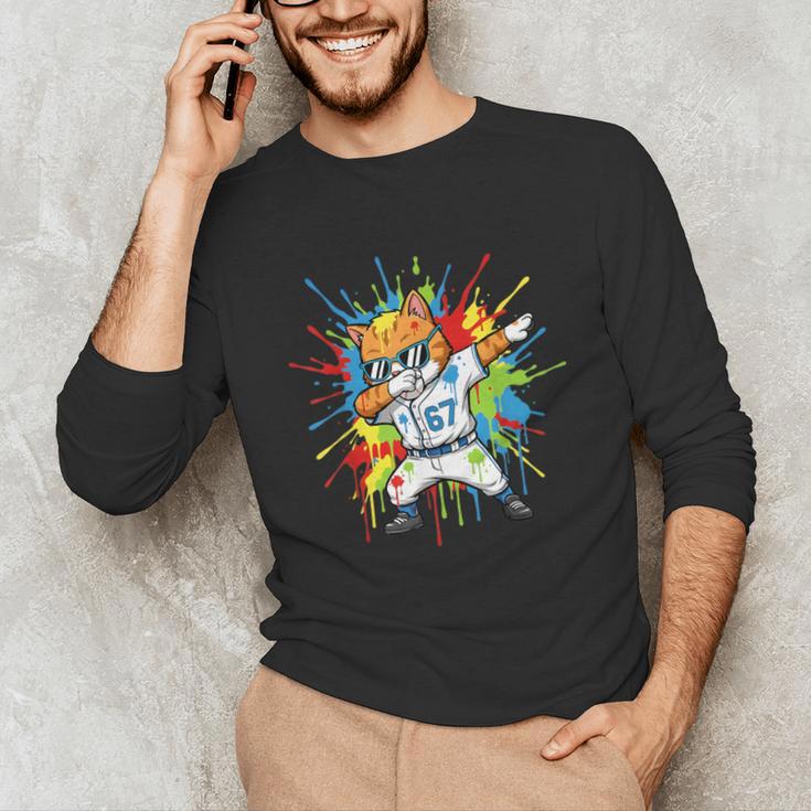 67 Baseball Dabbing Cat 6 7 Dripping Ice Cream Meme Unisex Long Sleeve T-Shirt 67 Baseball Dabbing Cat 6 7 Dripping Ice Cream Meme Unisex Long Sleeve T-Shirt