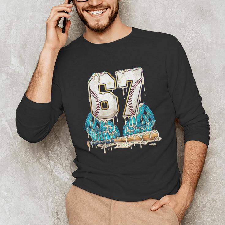 67 Baseball Drip Boys Youth Kids 6-7 Ice Cream Dripping 6 7 Unisex Long Sleeve T-Shirt 67 Baseball Drip Boys Youth Kids 6-7 Ice Cream Dripping 6 7 Unisex Long Sleeve T-Shirt