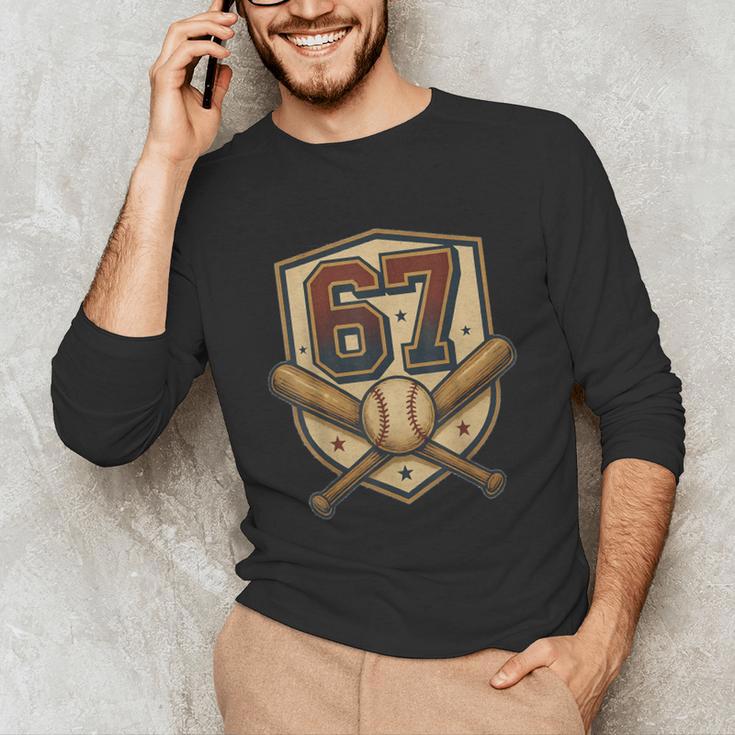 67 Baseball Meme Vintage Sports Crest Retro 67 Player Unisex Long Sleeve T-Shirt 67 Baseball Meme Vintage Sports Crest Retro 67 Player Unisex Long Sleeve T-Shirt