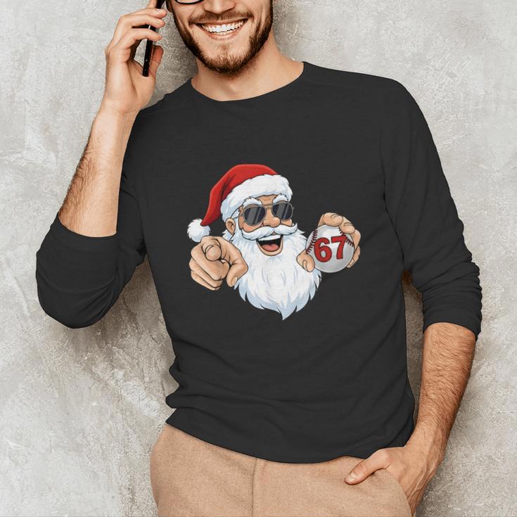 67 Baseball Santa Six Seven Meme Christmas Men Women Kids Unisex Long Sleeve T-Shirt