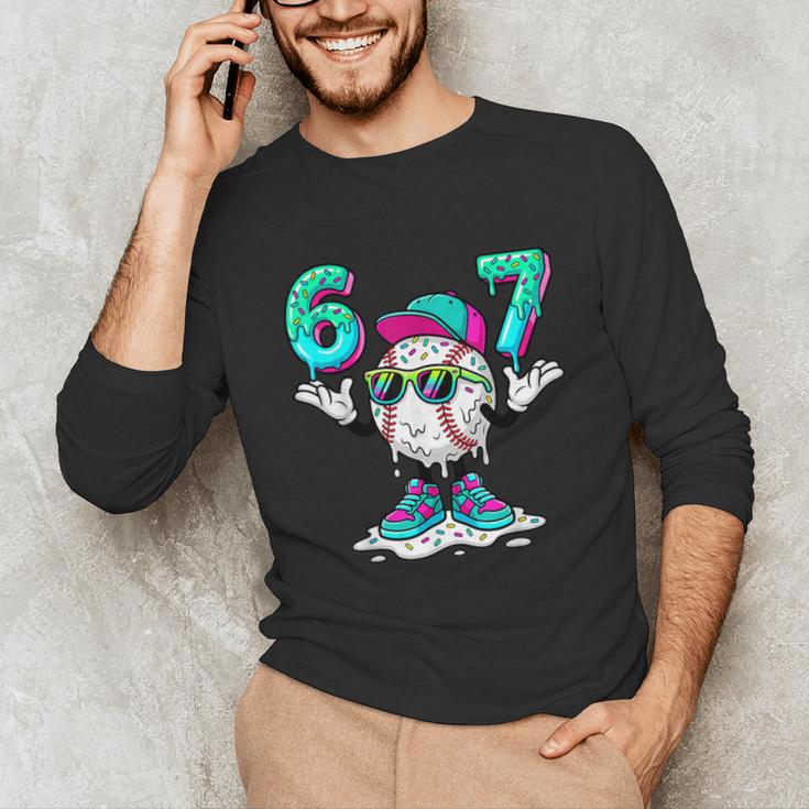 67 Meme Six Seven 6 7 Meme Baseball Drip Unisex Long Sleeve T-Shirt