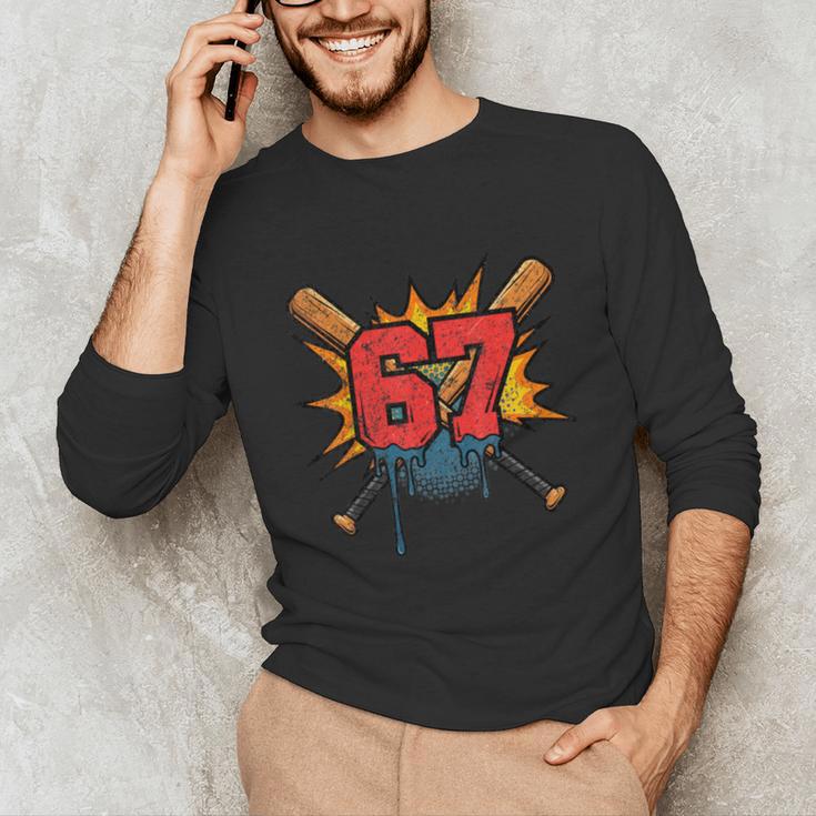 67 Sports Meme – Baseball Bats Number 6 7 Unisex Long Sleeve T-Shirt