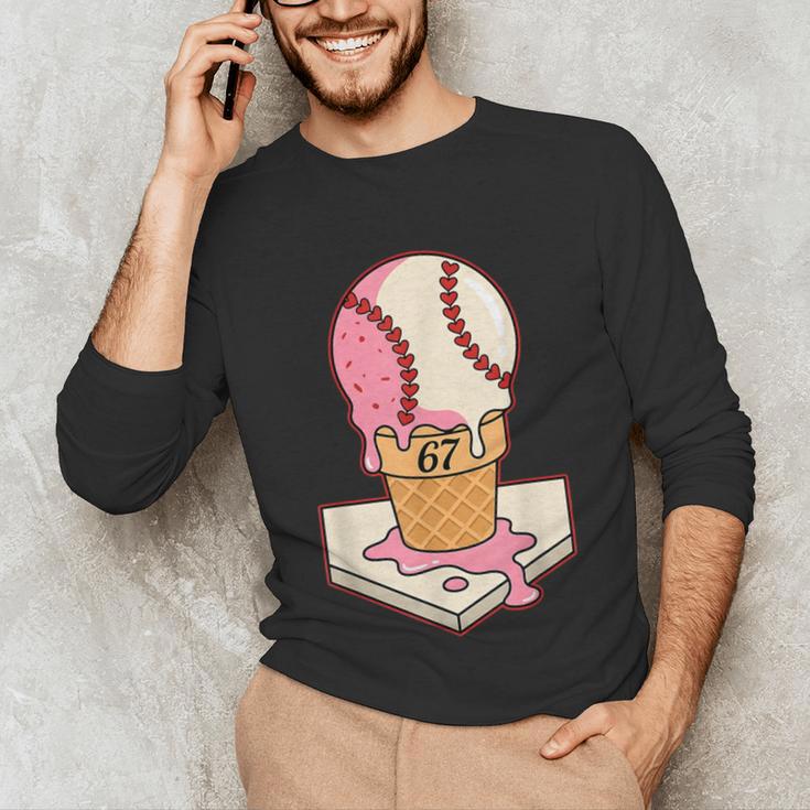 67 Tee Baseball Creamy Dripping Graphic Sixty-Seven Clothes Unisex Long Sleeve T-Shirt 67 Tee Baseball Creamy Dripping Graphic Sixty-Seven Clothes Unisex Long Sleeve T-Shirt