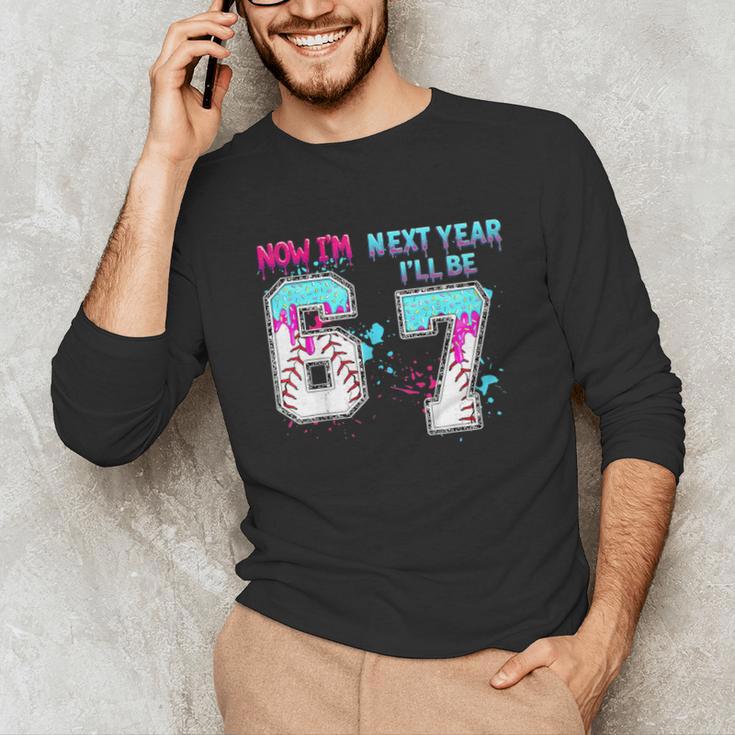 6th Birthday Now I'm 6 Next Year I'Ll Be 7 Baseball Drip 67 Unisex Long Sleeve T-Shirt 6th Birthday Now I'm 6 Next Year I'Ll Be 7 Baseball Drip 67 Unisex Long Sleeve T-Shirt
