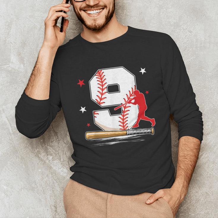 9 Years Old Baseball Birthday Boy 9th Bday Party Unisex Long Sleeve T-Shirt