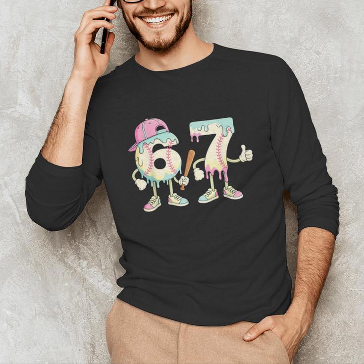 Baseball 67 Dripping Six Seven Drip Meme Ice Cream Boy Unisex Long Sleeve T-Shirt Baseball 67 Dripping Six Seven Drip Meme Ice Cream Boy Unisex Long Sleeve T-Shirt