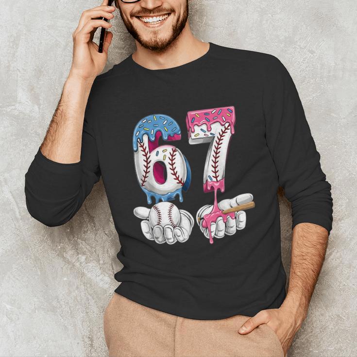 Baseball 67 Ice Cream Drip Six Seven Boys Girls Meme Unisex Long Sleeve T-Shirt Baseball 67 Ice Cream Drip Six Seven Boys Girls Meme Unisex Long Sleeve T-Shirt