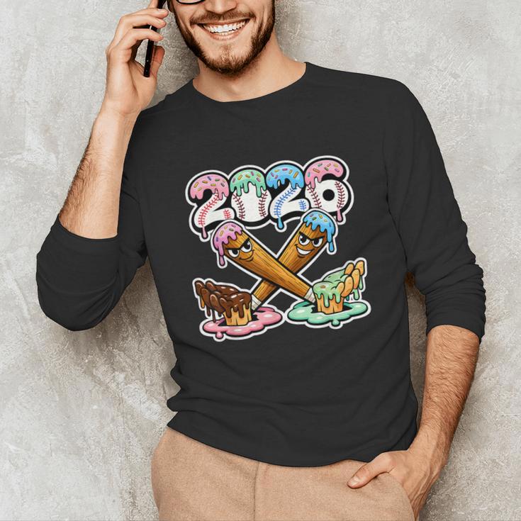 Baseball Bat 2026 Hands Drip Boys Ice Cream Dripping Youth Unisex Long Sleeve T-Shirt